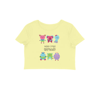 Women's Round Neck Trouble Crop Top Maroon by ZealforTee