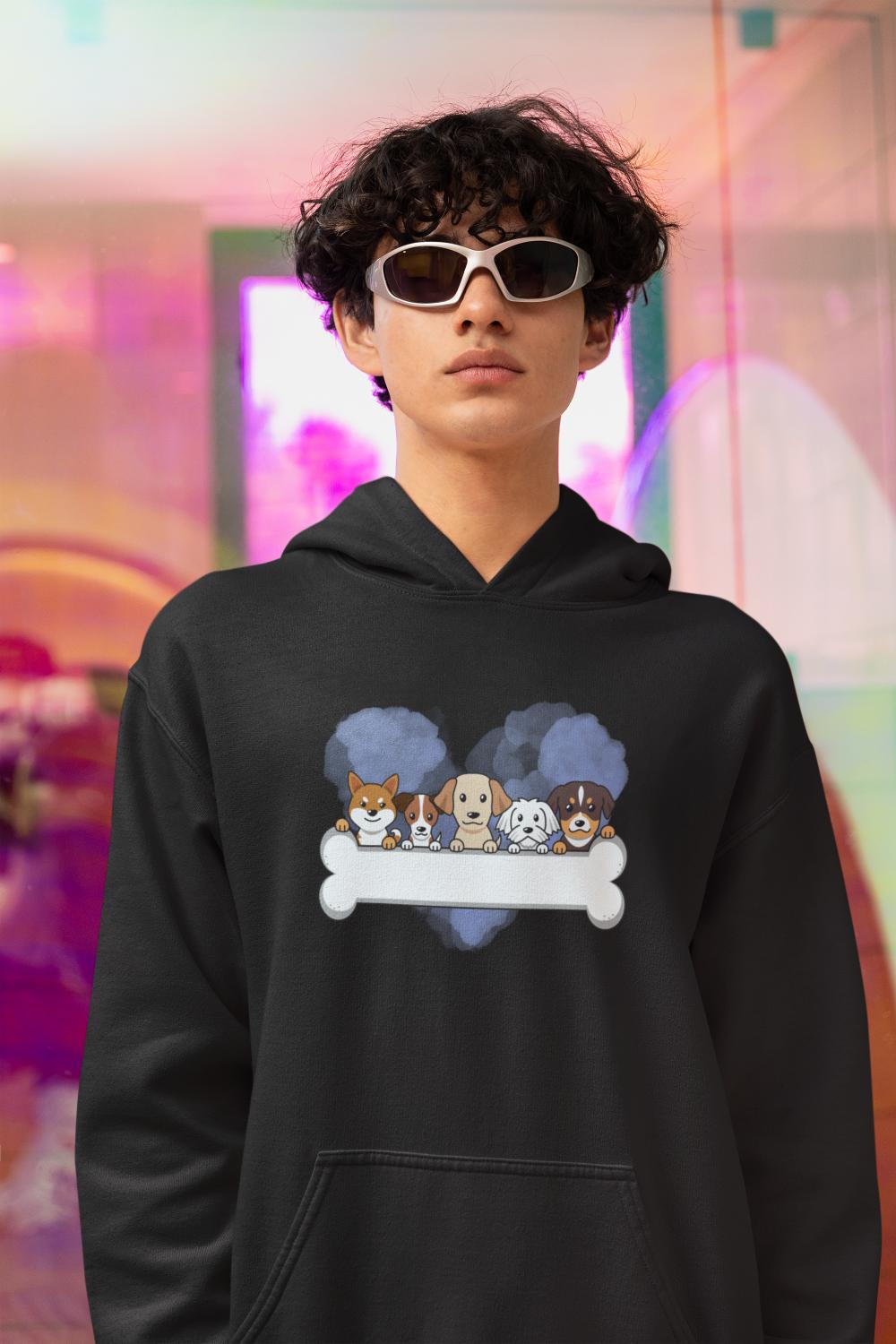 Men's Furr Babies Hoodie Sweatshirt Black by ZealforTee