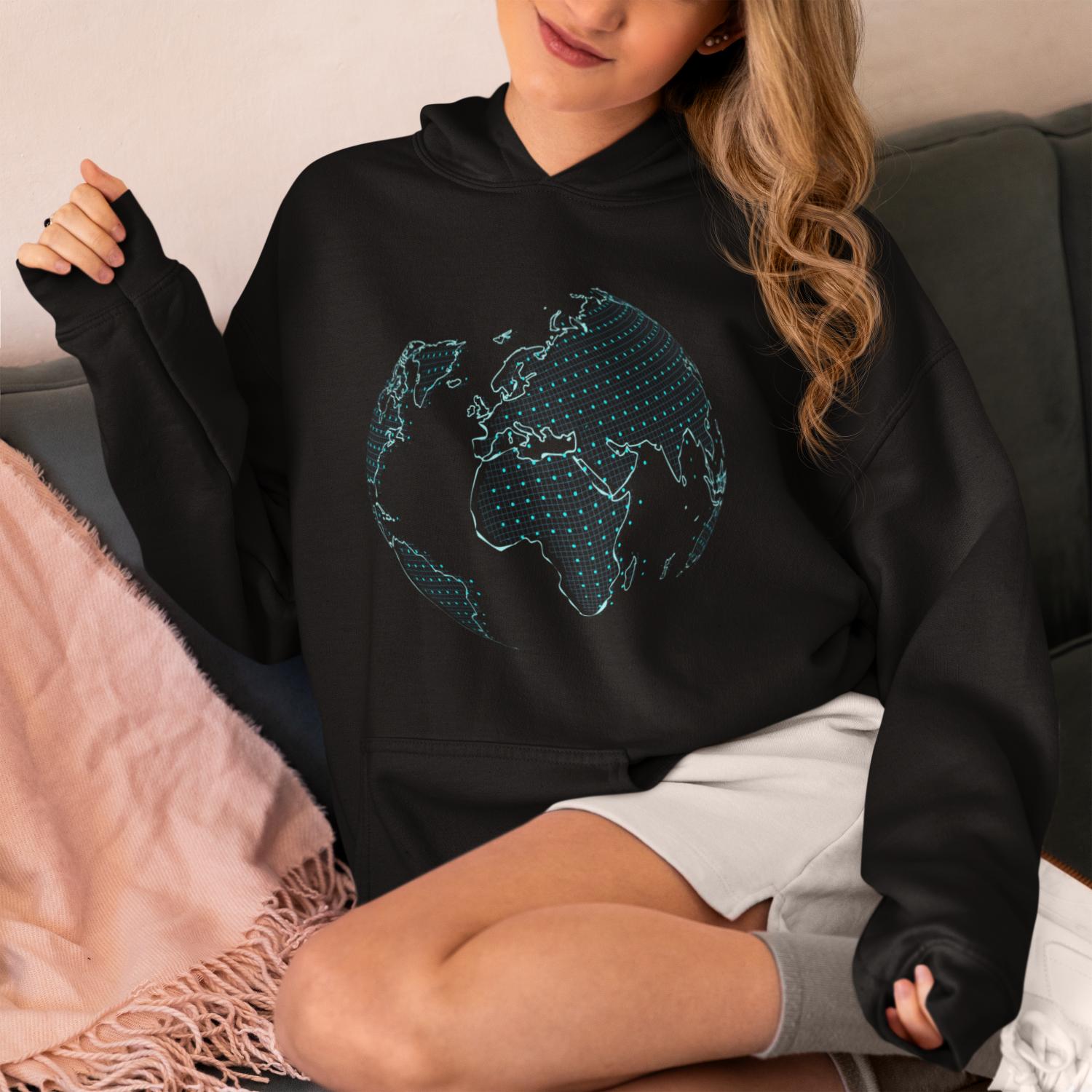 Women's Futuristic Tech Hoodies Royal Blue by ZealforTee