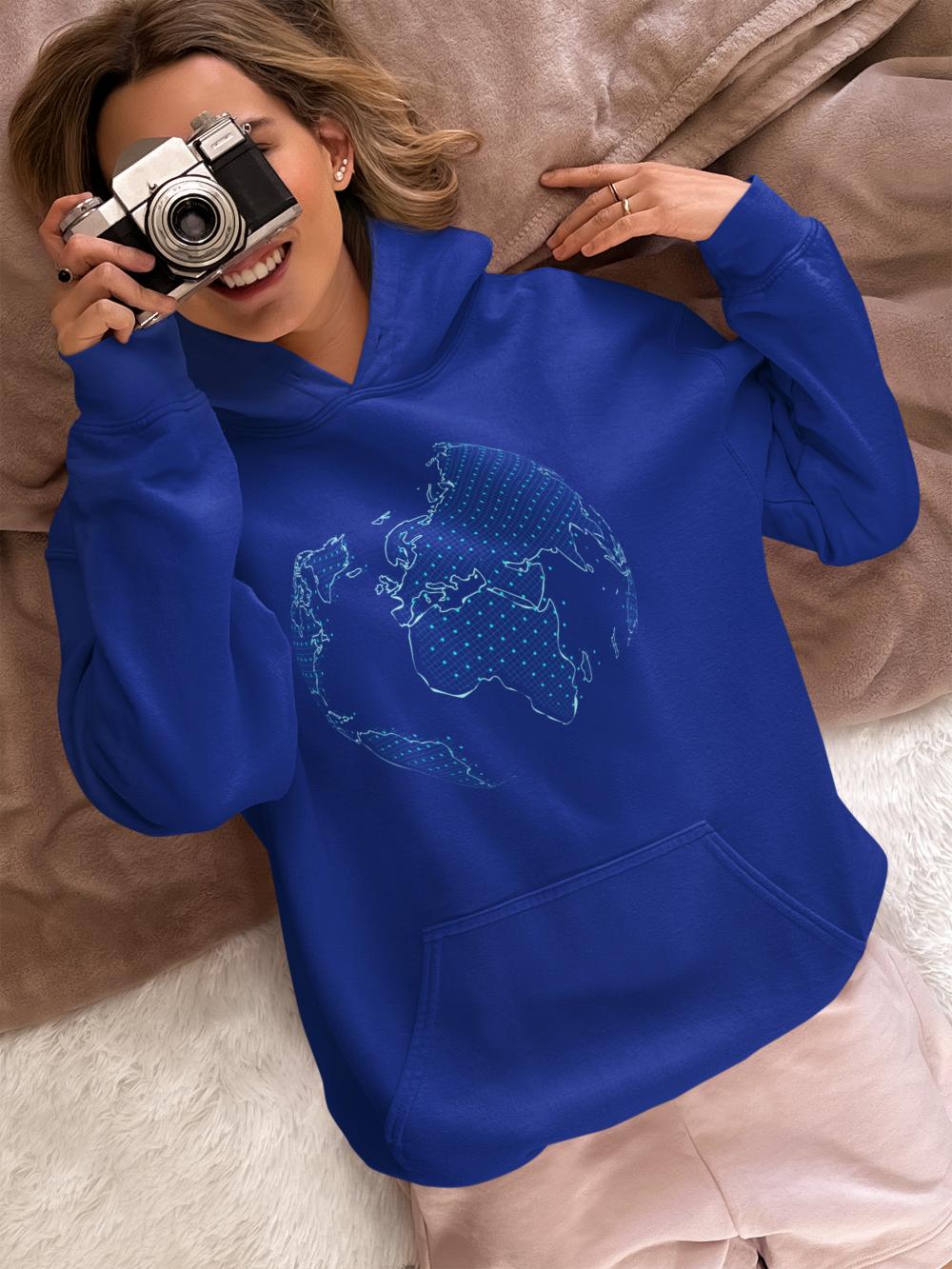Women's Futuristic Tech Hoodies Royal Blue by ZealforTee