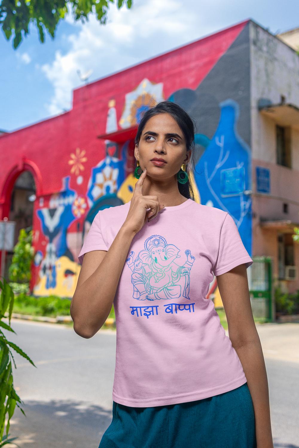 Women's Ganesh Chaturthi T-shirt Light Pink by ZealforTee