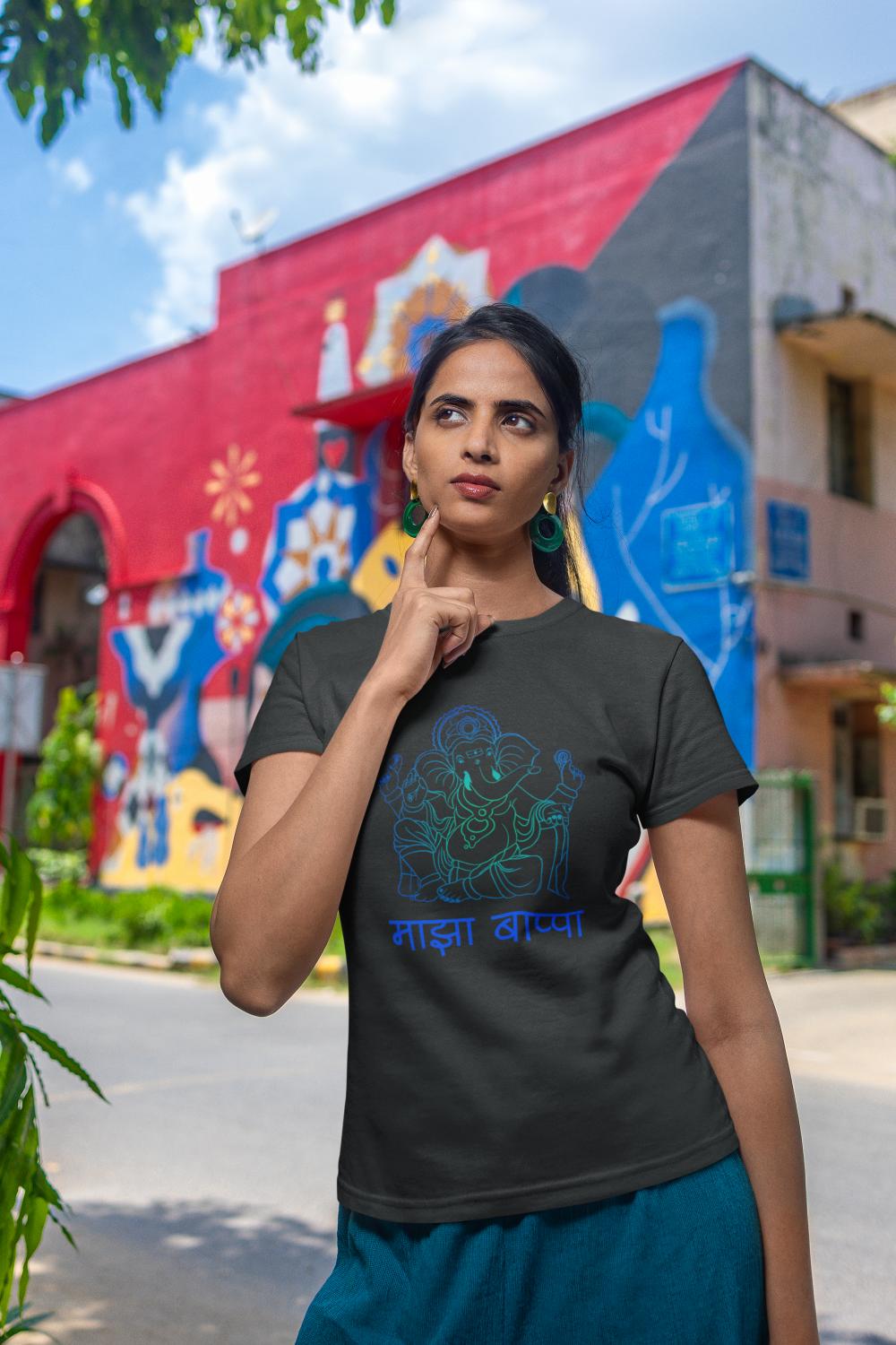 Women's Ganesh Chaturthi T-shirt Black by ZealforTee
