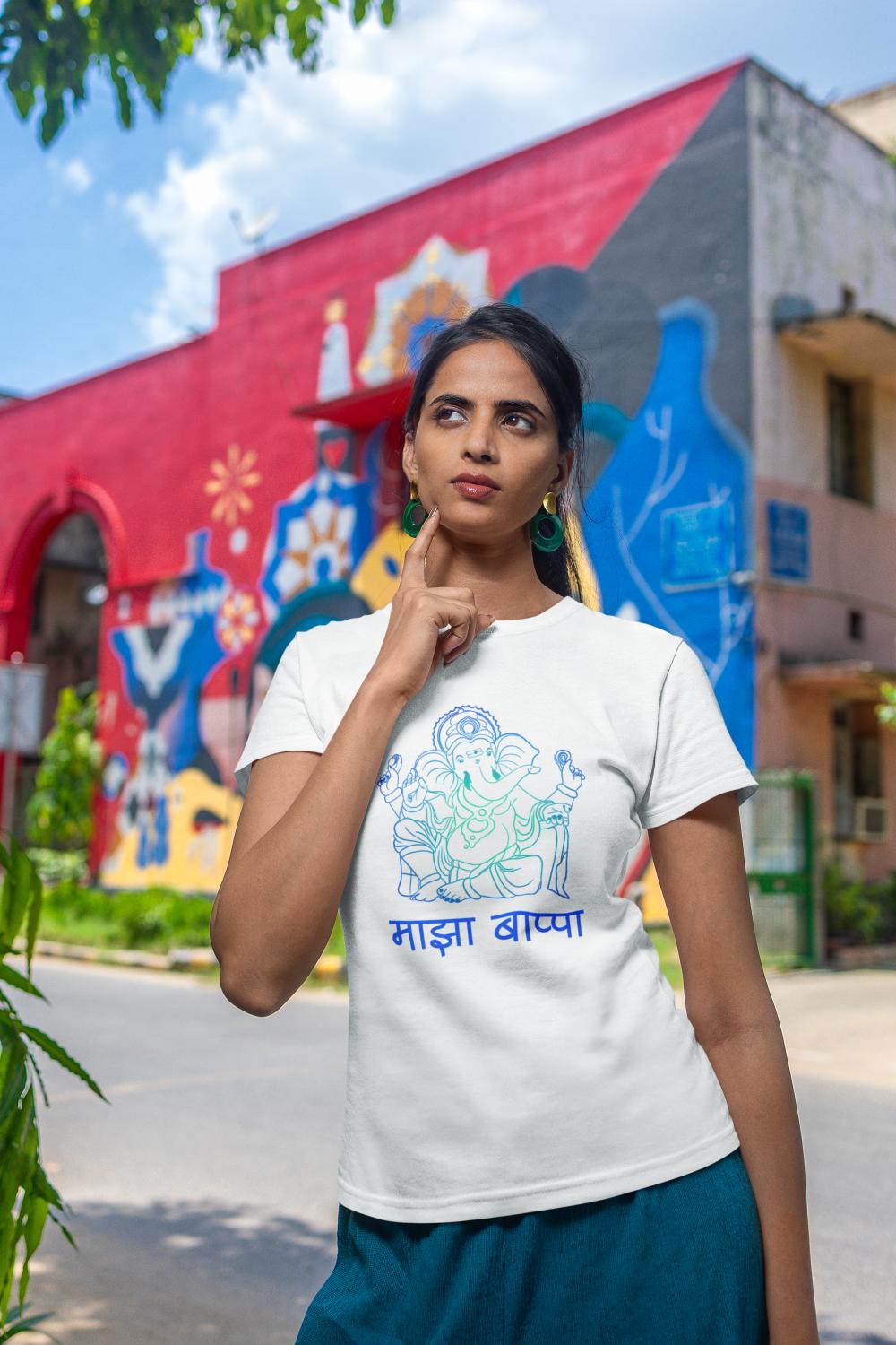 Women's Ganesh Chaturthi T-shirt White by ZealforTee