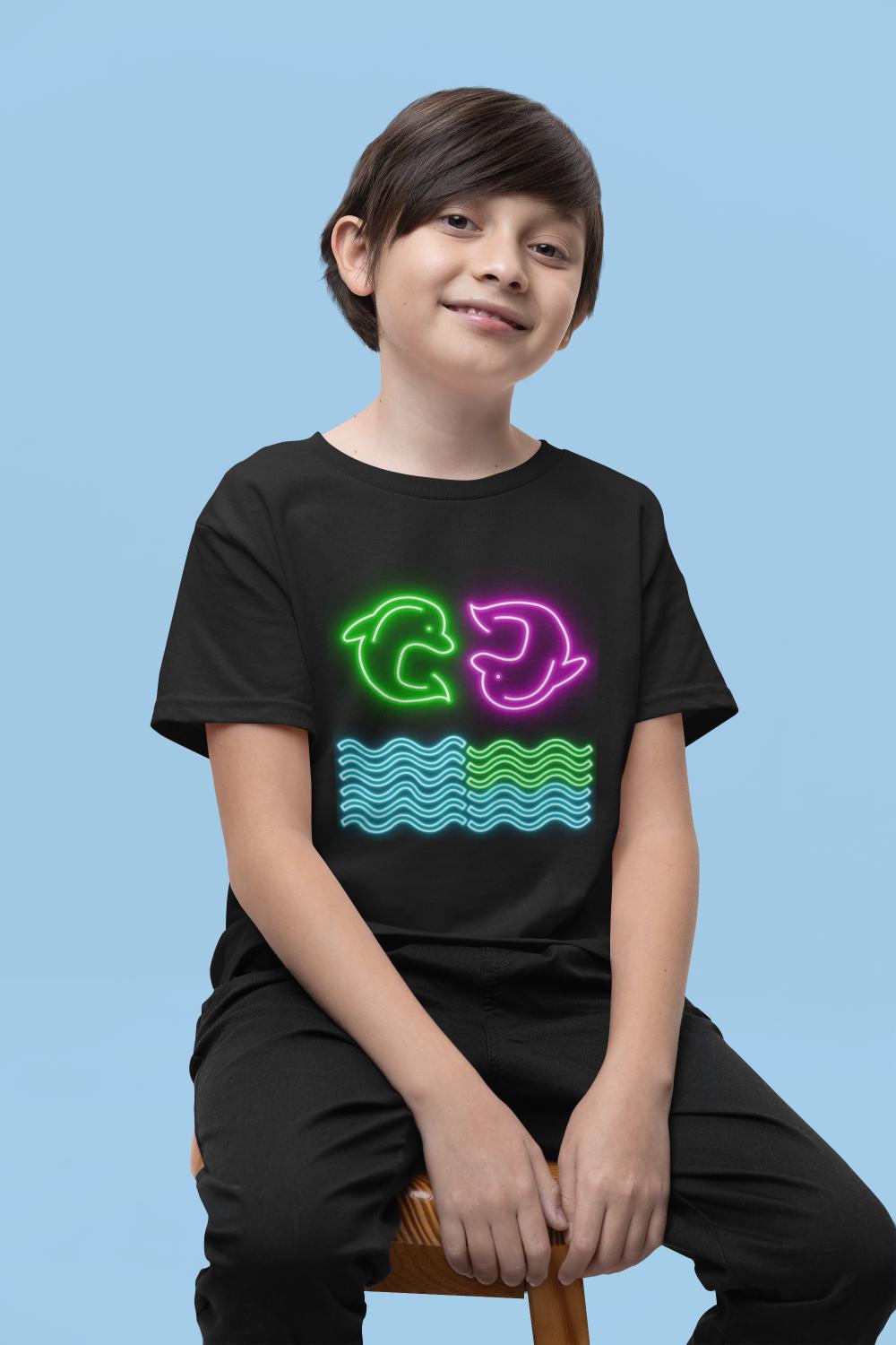 Kid's Double Jellyfish Unisex Tshirt Black by ZealforTee