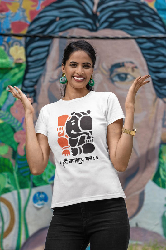 Women's Ganesh Chaturthi T-shirt Red by ZealforTee