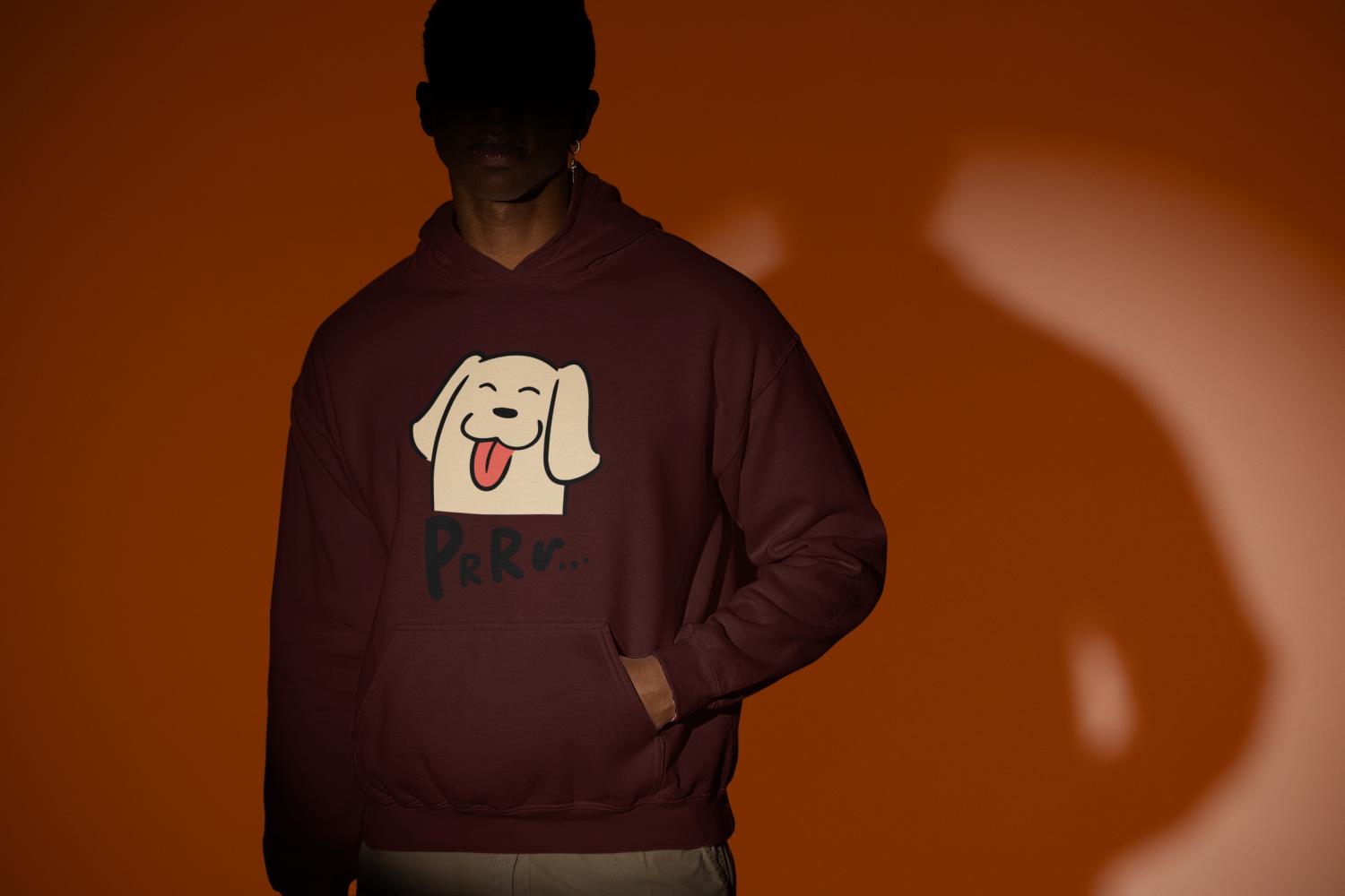 Men's Purr Hoodie Sweatshirt Red by ZealforTee