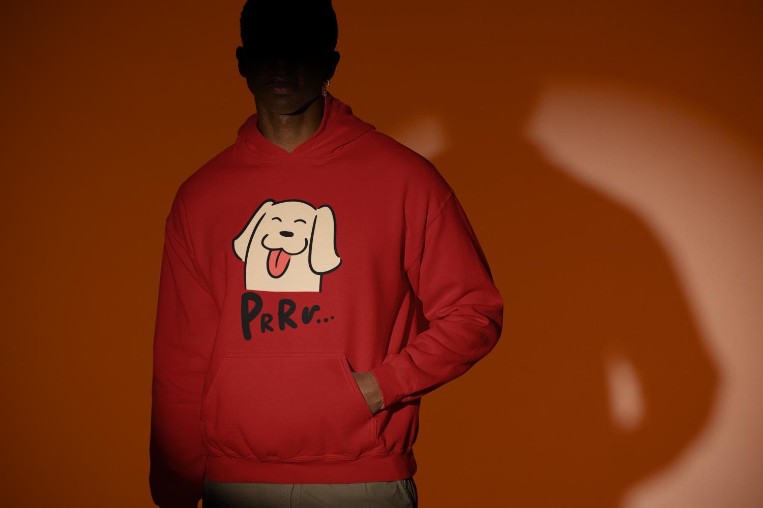 Men's Purr Hoodie Sweatshirt Maroon by ZealforTee