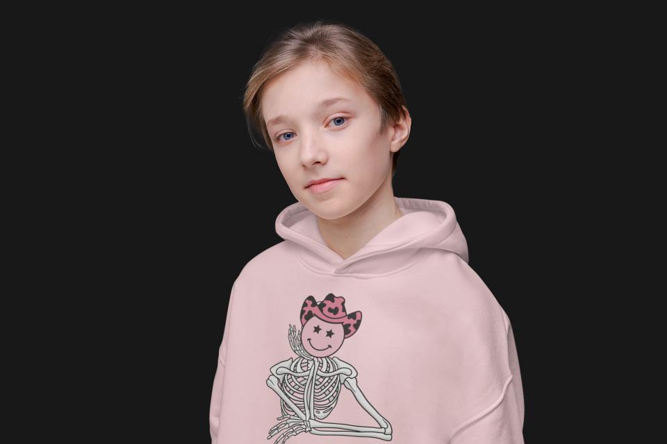 Girl's Frame of Skeleton Hoodie Sweatshirt Red by ZealforTee