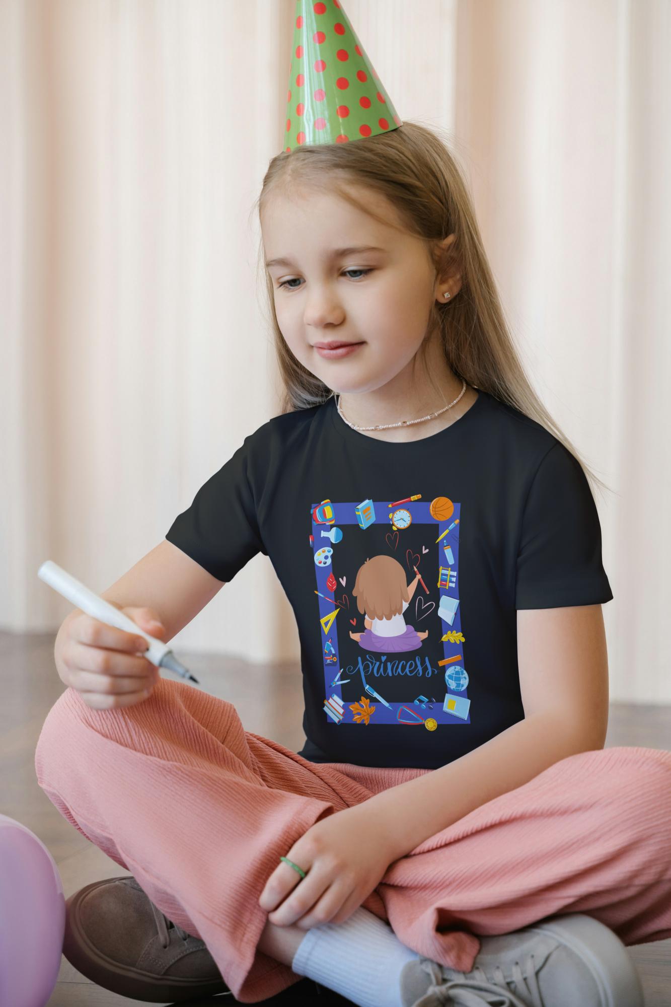Kid's Princess Unisex T-shirt Light Pink by ZealforTee