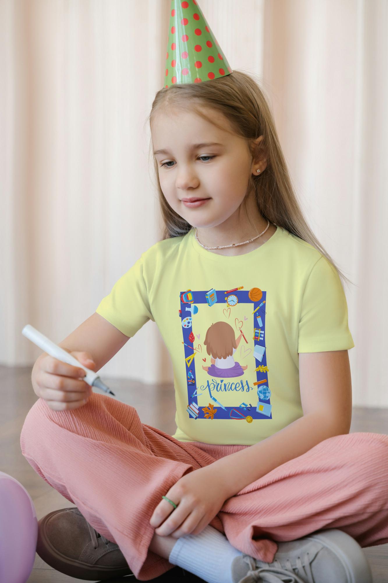 Kid's Princess Unisex T-shirt Black by ZealforTee