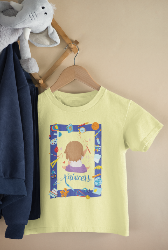 Kid's Princess Unisex T-shirt Black by ZealforTee