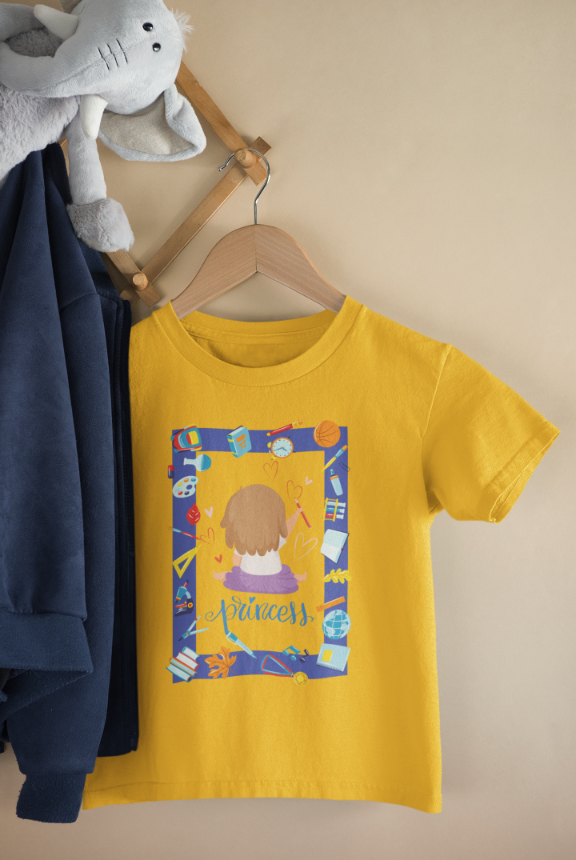 Kid's Princess Unisex T-shirt Butter Yellow by ZealforTee