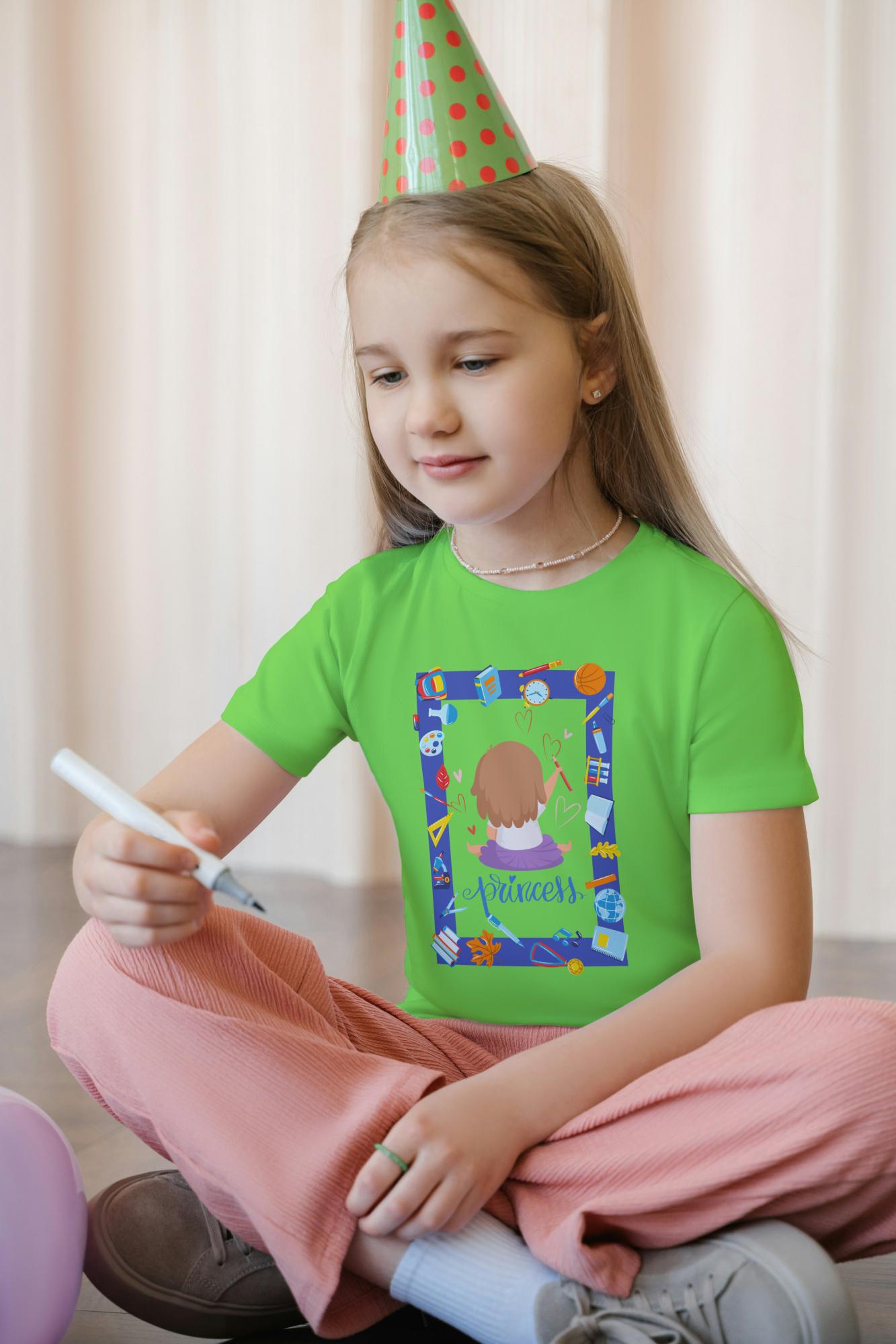 Kid's Princess Unisex T-shirt Golden Yellow by ZealforTee