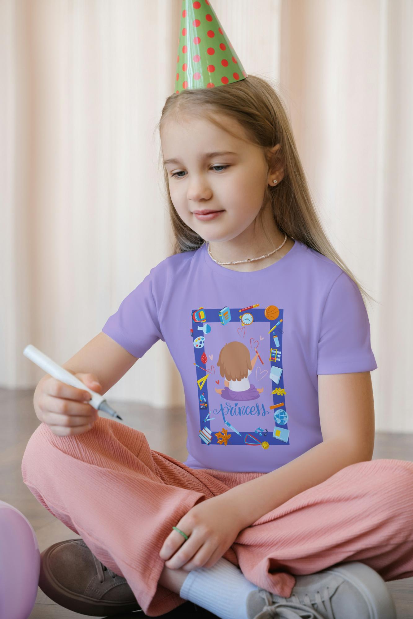 Kid's Princess Unisex T-shirt Golden Yellow by ZealforTee