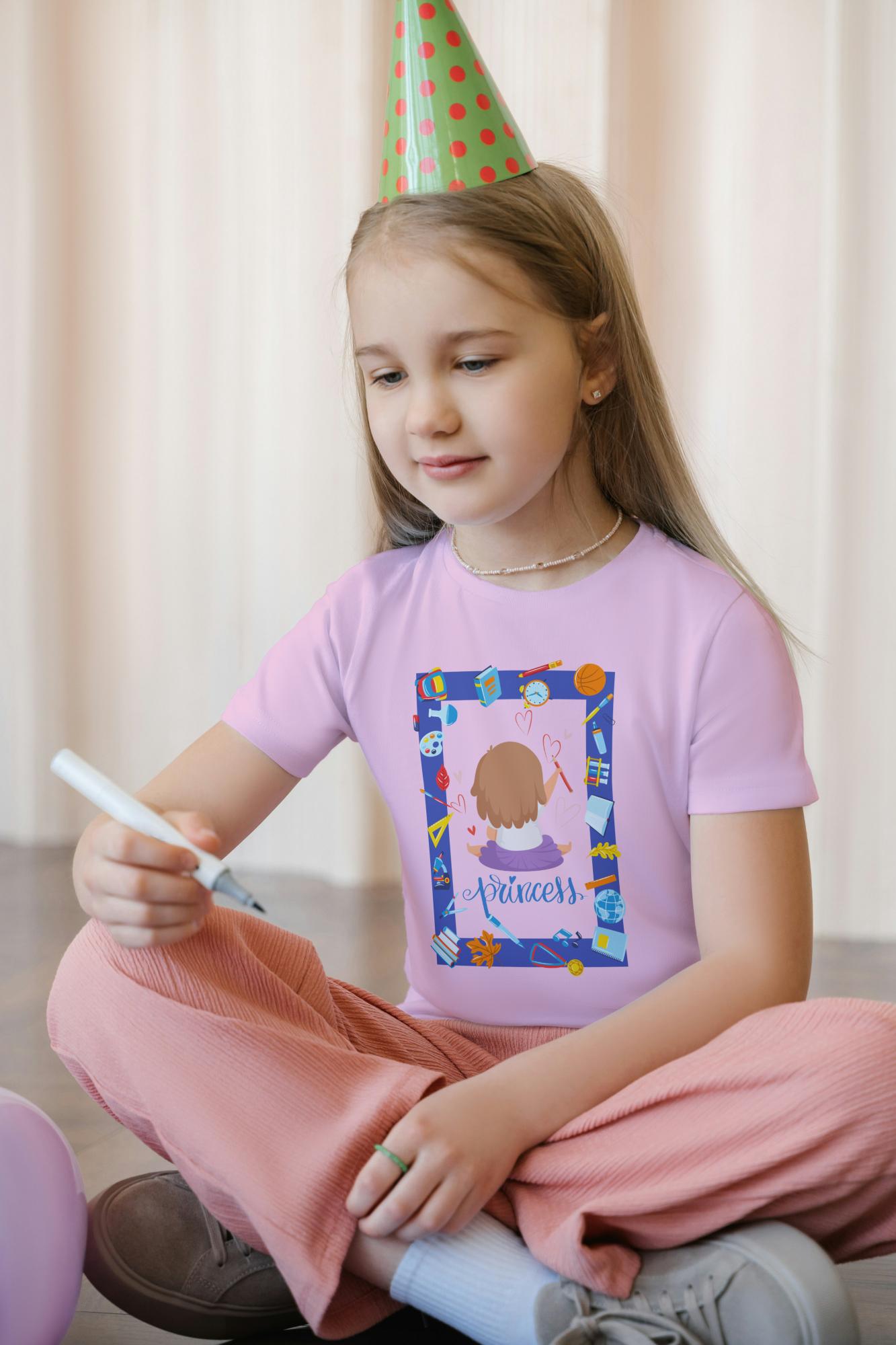 Kid's Princess Unisex T-shirt Light Pink by ZealforTee