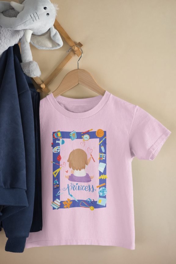 Kid's Princess Unisex T-shirt Light Pink by ZealforTee