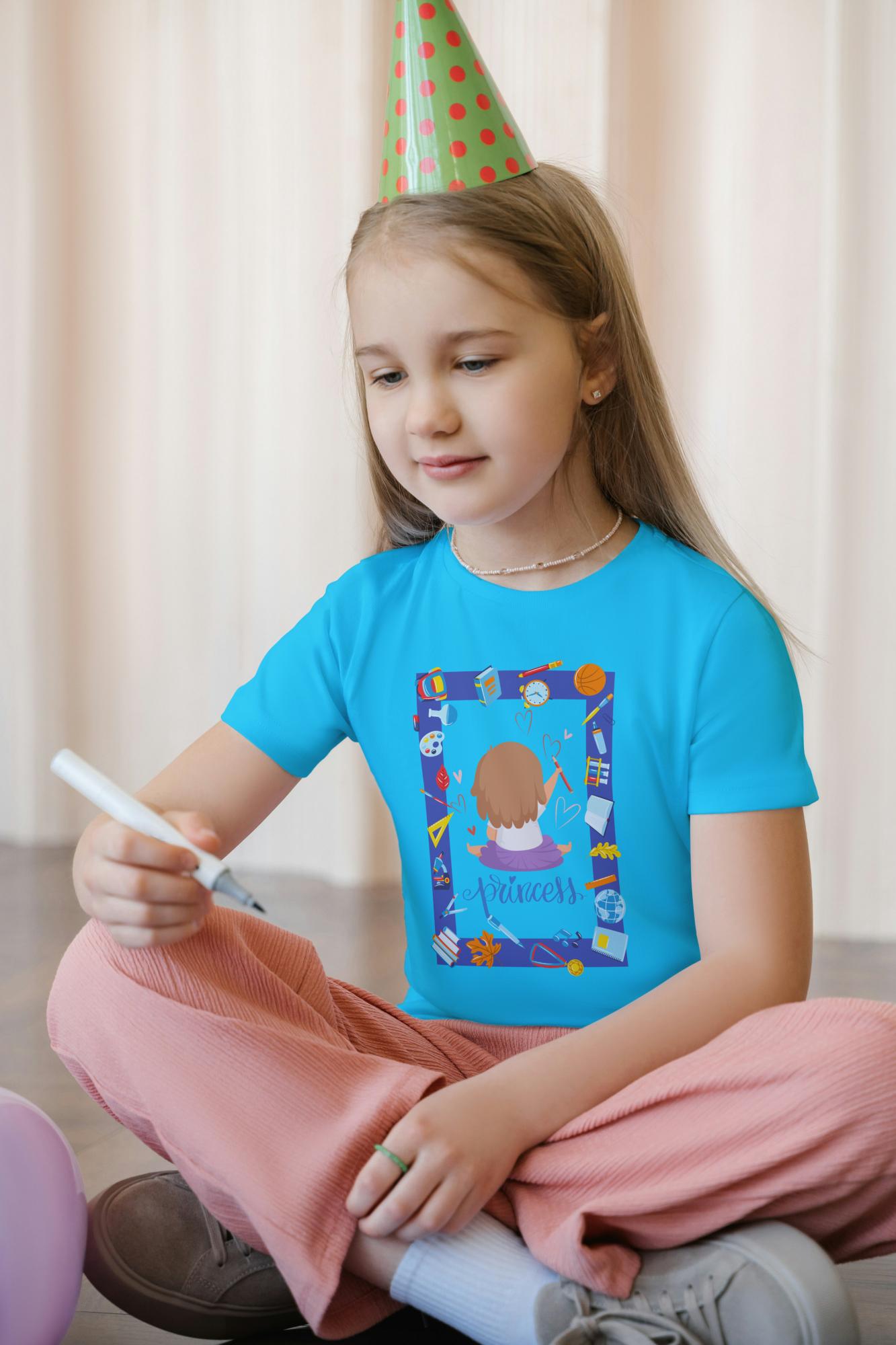 Kid's Princess Unisex T-shirt Orange by ZealforTee