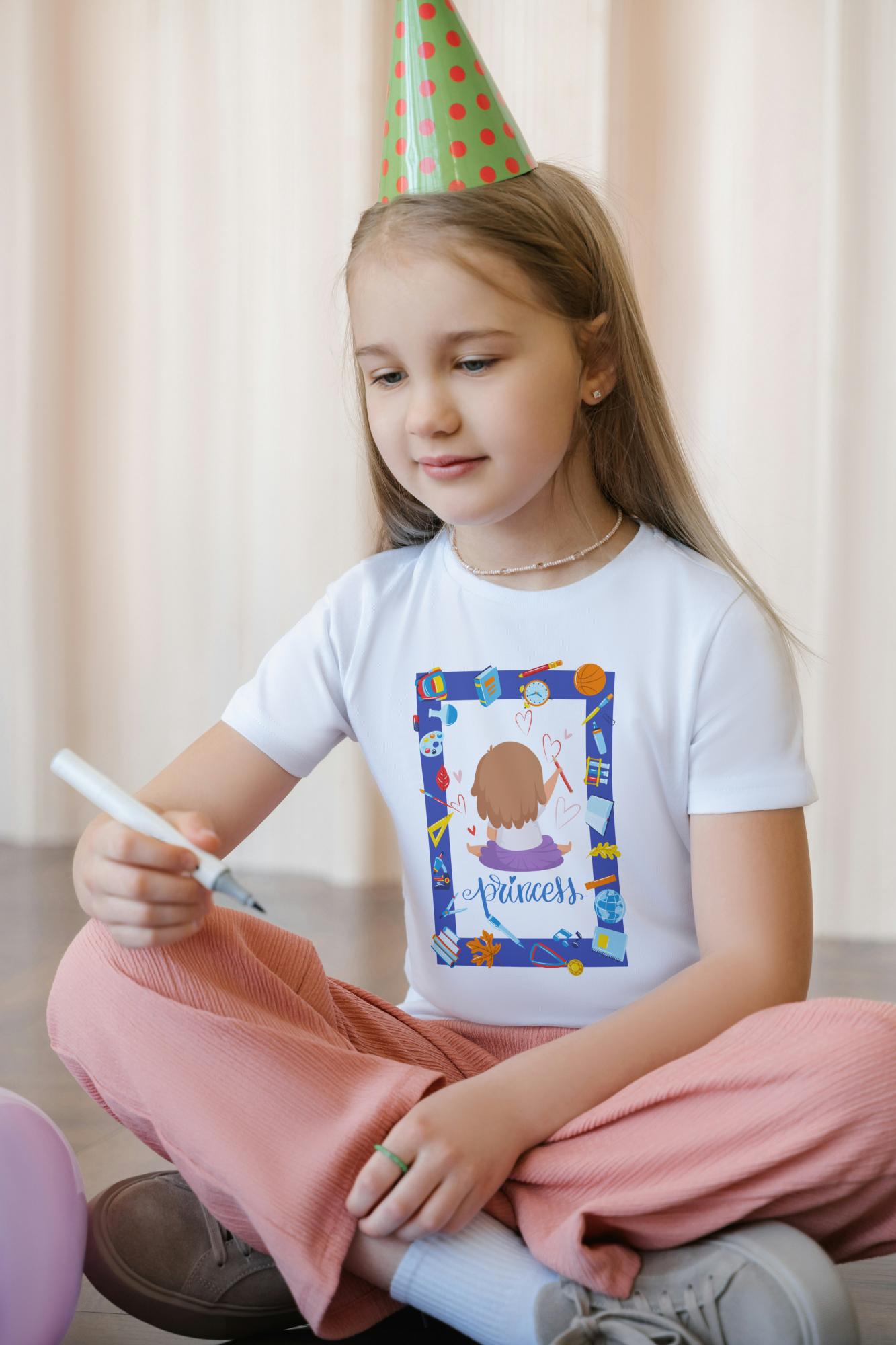 Kid's Princess Unisex T-shirt Red by ZealforTee