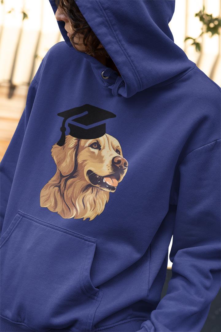 Men's Graduate Labrador Hoodie Sweatshirt Royal Blue by ZealforTee