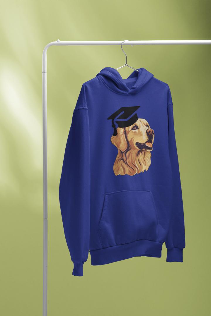 Men's Graduate Labrador Hoodie Sweatshirt White by ZealforTee