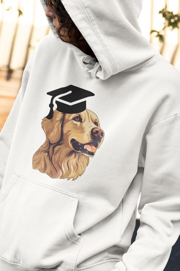 Men's Graduate Labrador Hoodie Sweatshirt Red by ZealforTee