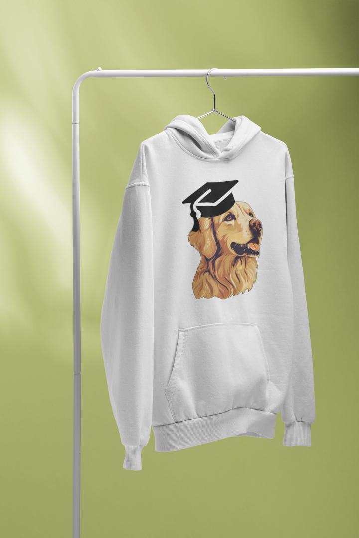 Men's Graduate Labrador Hoodie Sweatshirt Red by ZealforTee