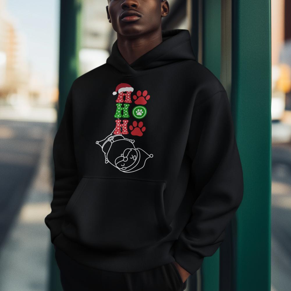 Men's Hanging Santa Hoodie Sweatshirt Maroon by ZealforTee