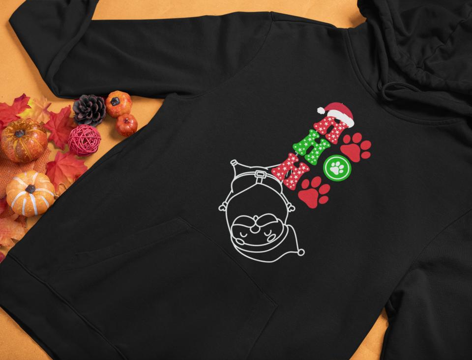 Men's Hanging Santa Hoodie Sweatshirt Maroon by ZealforTee