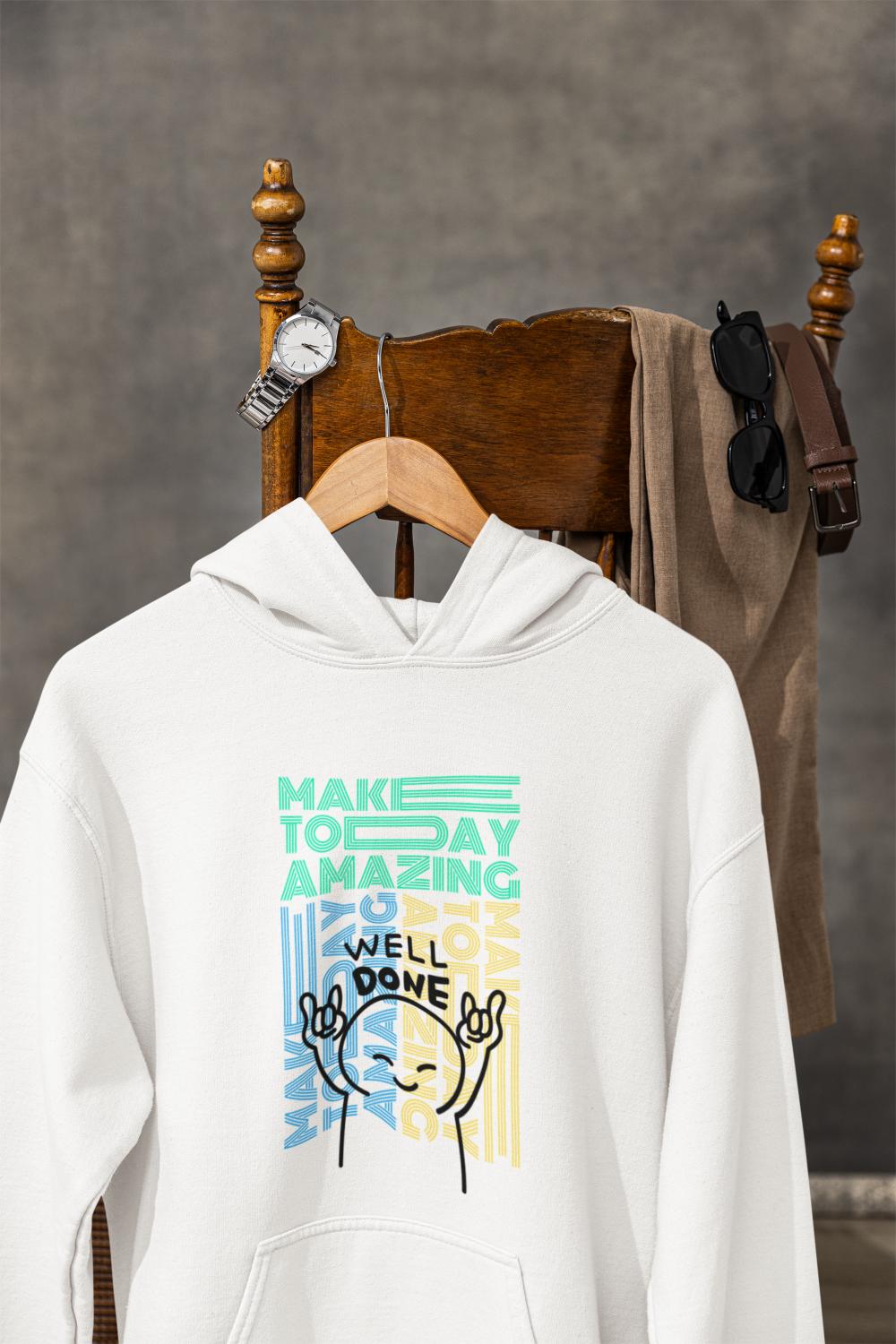 Men's Amazing Typography Hoodie Sweatshirt Light Baby Pink by ZealforTee