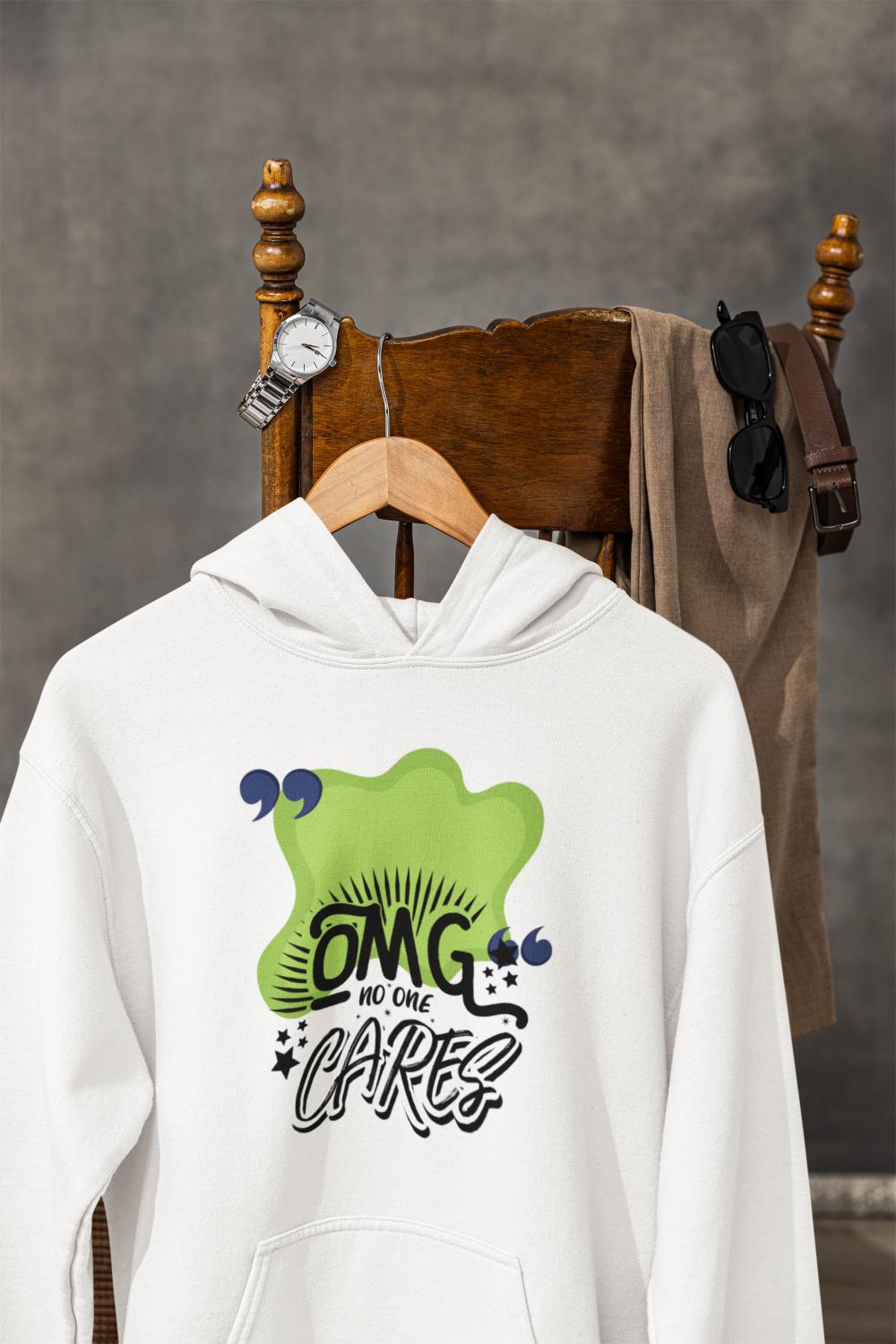 Men's No One Care Typography Hoodie Sweatshirt Maroon by ZealforTee