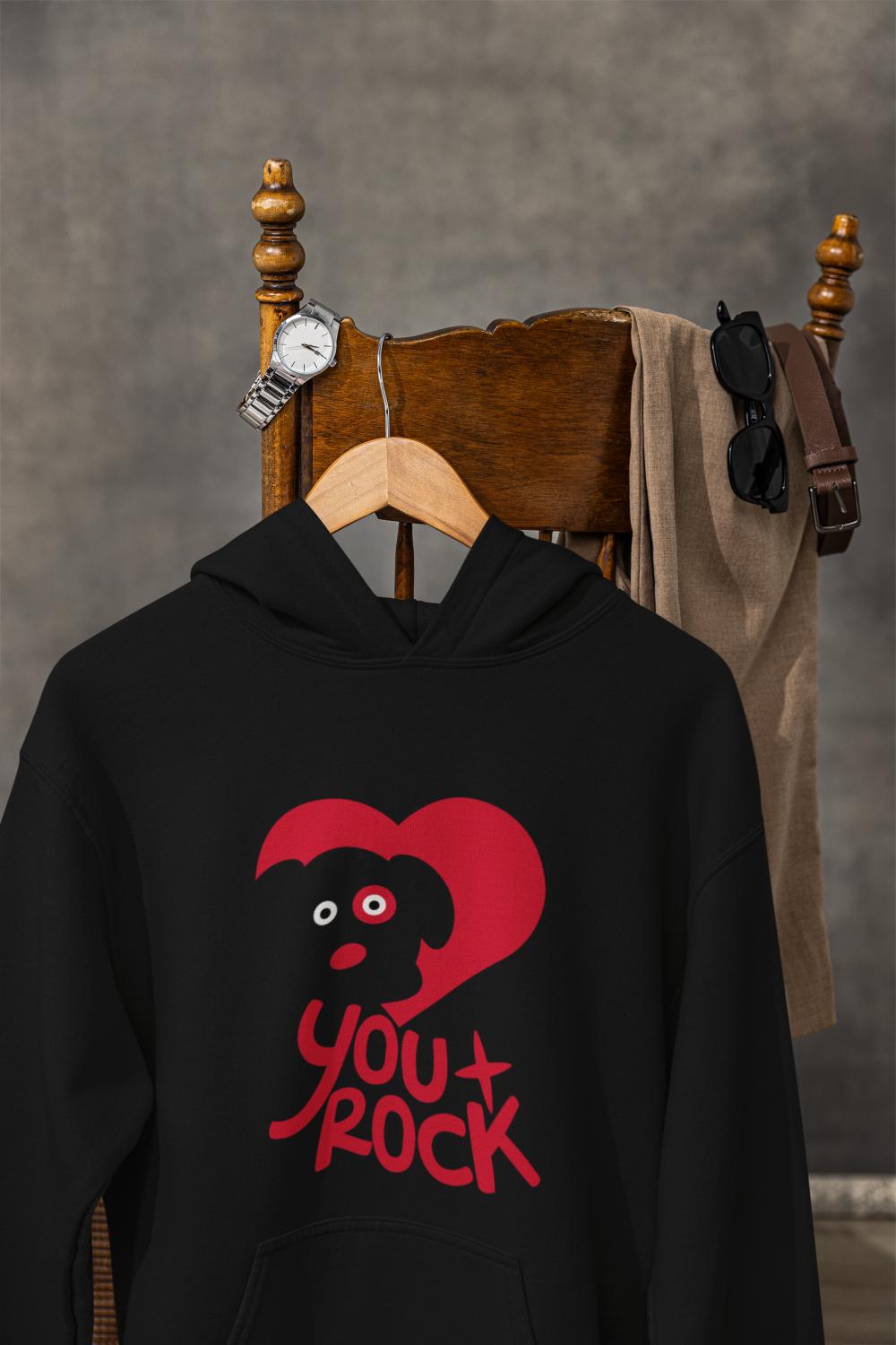 Men's You Rock Typography Hoodie Sweatshirt White by ZealforTee