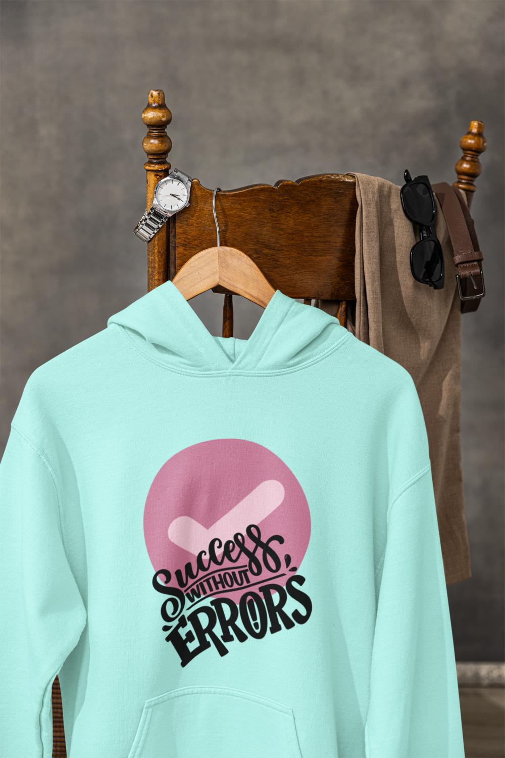 Men's Success Typography Hoodie Sweatshirt White by ZealforTee