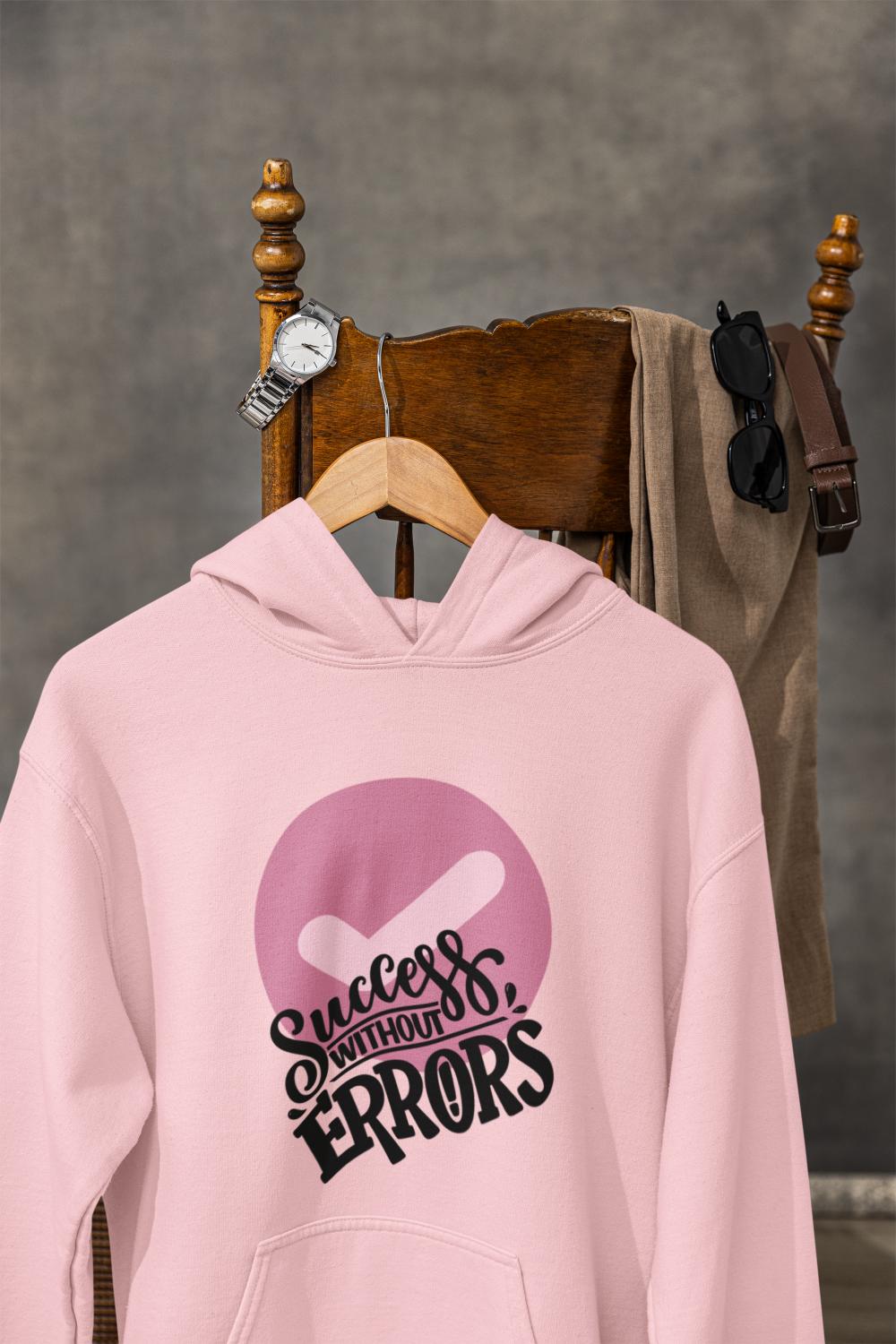 Men's Success Typography Hoodie Sweatshirt White by ZealforTee