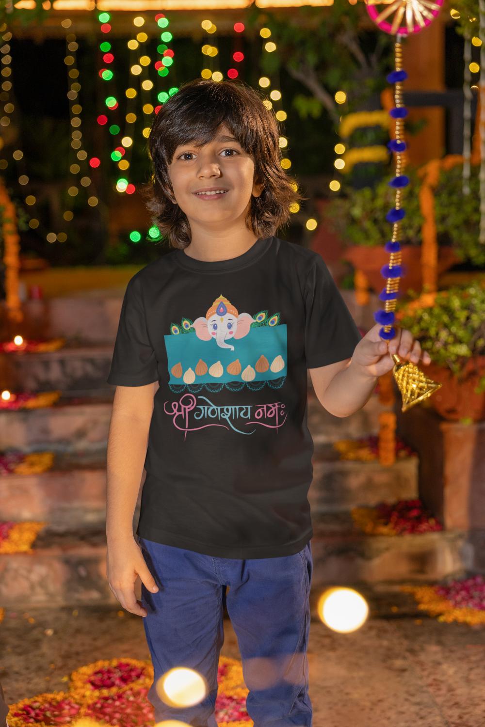 Kid's Ganesh Chaturthi Unisex T-shirt New Yellow by ZealforTee