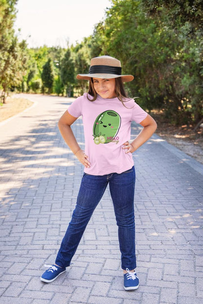 Kid's Olive Hello Darling Unisex Tshirt Light Pink by ZealforTee