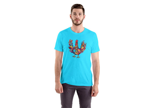 Men's Round Neck Hen T-shirt SkyBlue by ZealforTee