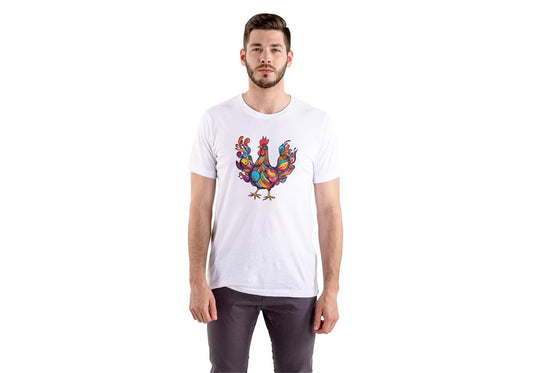 Men's Round Neck Hen T-shirt SkyBlue by ZealforTee