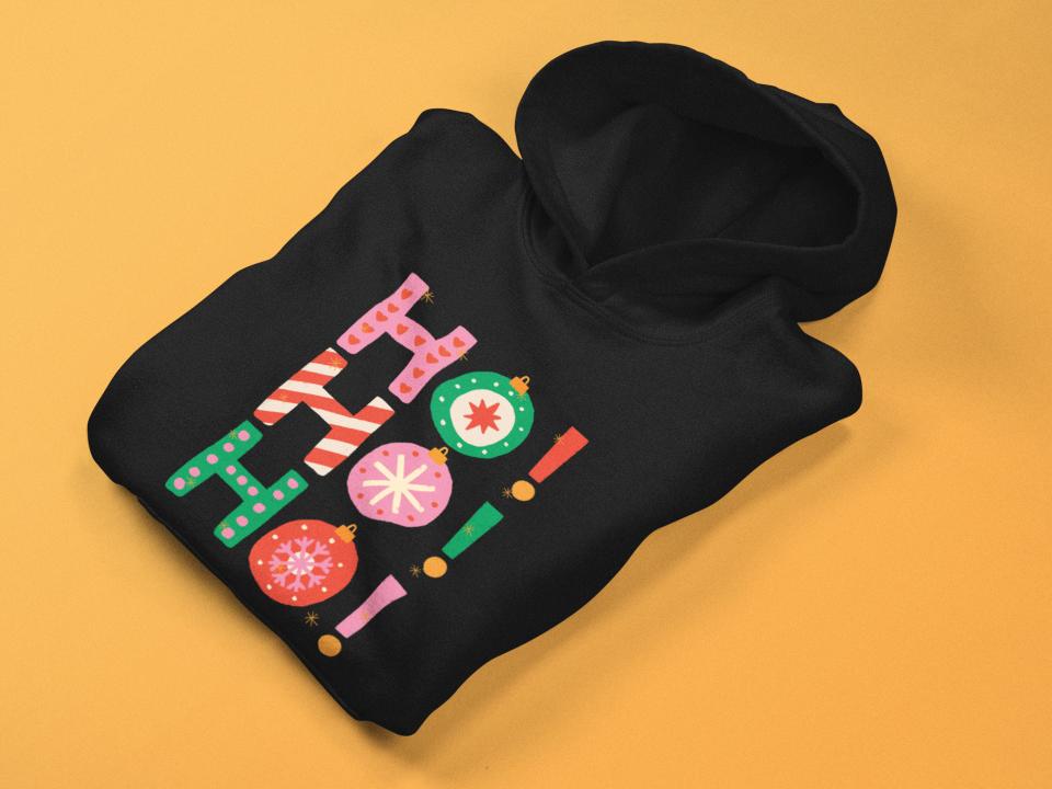 Men's HoHoHo Christmas Hoodie Sweatshirt Maroon by ZealforTee