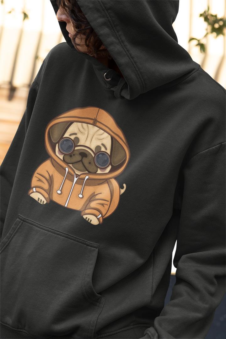 Men's Hoodie Pups Hoodie Sweatshirt Black by ZealforTee