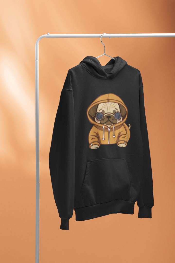 Men's Hoodie Pups Hoodie Sweatshirt Black by ZealforTee