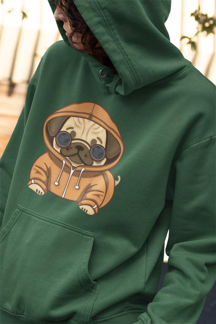 Men's Hoodie Pups Hoodie Sweatshirt Black by ZealforTee