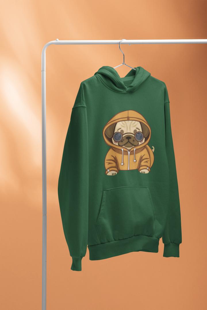 Men's Hoodie Pups Hoodie Sweatshirt Black by ZealforTee