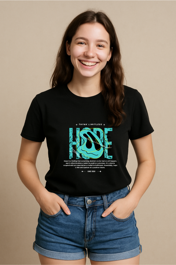 Women Hope T-Shirt Black by ZealforTee