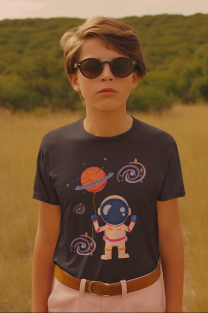 Kid's Astronaut Unisex T-shirt Black by ZealforTee