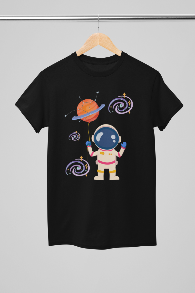 Kid's Astronaut Unisex T-shirt Black by ZealforTee