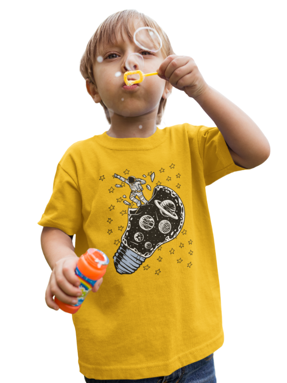 Kid's Unisex Astronaut T-shirt Golden Yellow by ZealforTee