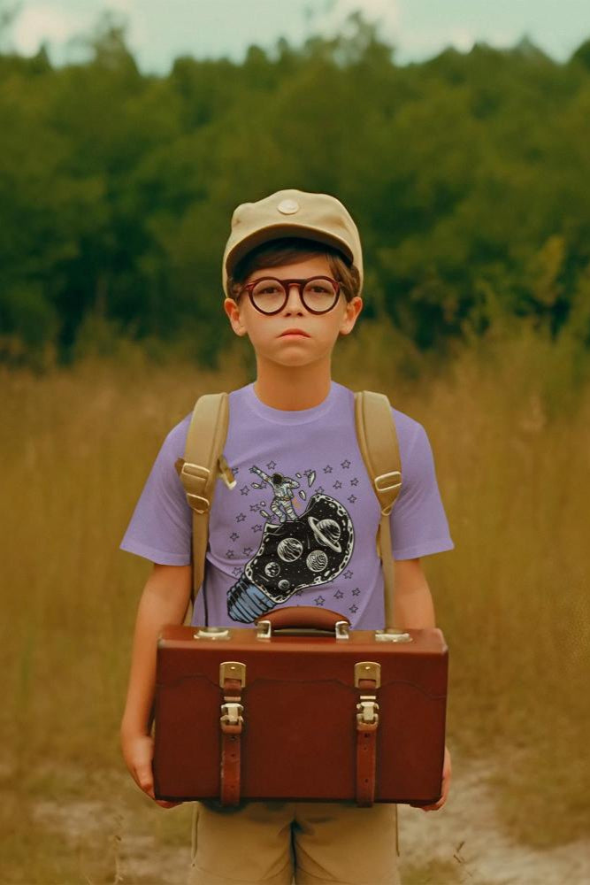 Kid's Unisex Astronaut T-shirt Iris Lavender by ZealforTee