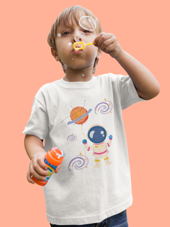 Kid's Astronaut Unisex T-shirt White by ZealforTee