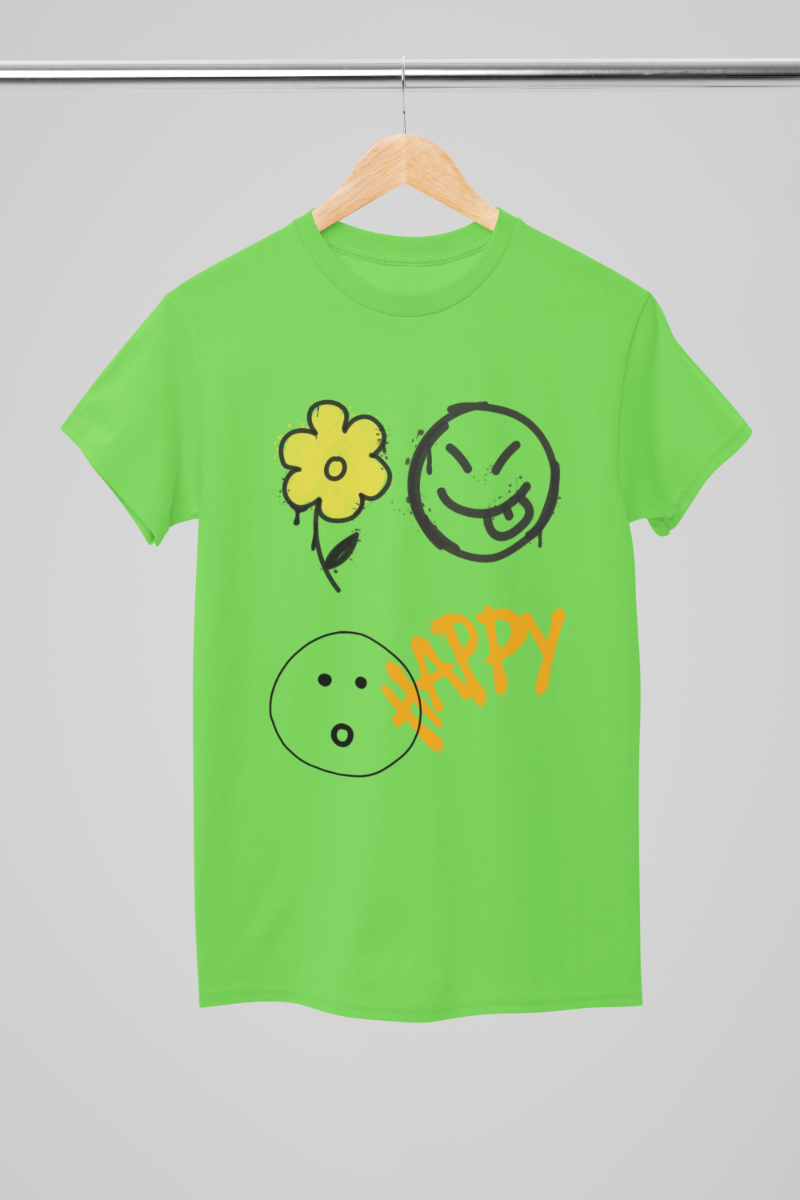 Kid's Carefree Happy Unisex T-shirt Liril Green by ZealforTee