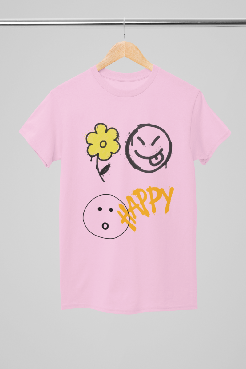 Kid's Carefree Happy Unisex T-shirt Light Pink by ZealforTee